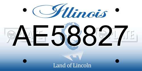 AE58827 Illinois License Plate