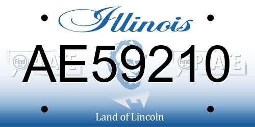 AE59210 Illinois License Plate
