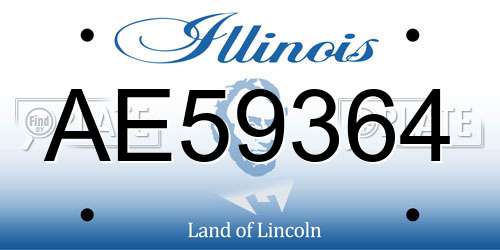 AE59364 Illinois License Plate