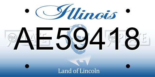 AE59418 Illinois License Plate