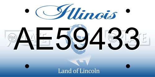 AE59433 Illinois License Plate