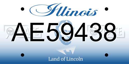 AE59438 Illinois License Plate