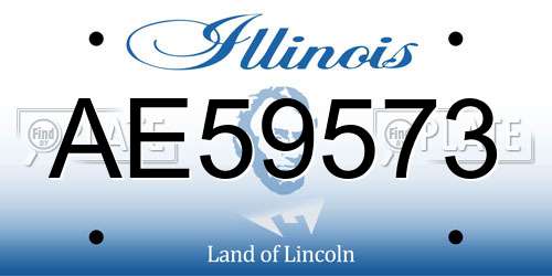 AE59573 Illinois License Plate