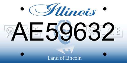 AE59632 Illinois License Plate