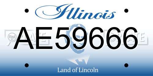 AE59666 Illinois License Plate