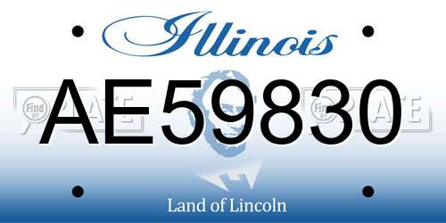 AE59830 Illinois License Plate