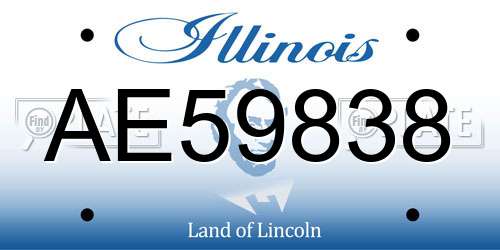 AE59838 Illinois License Plate