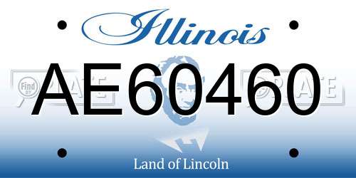 AE60460 Illinois License Plate