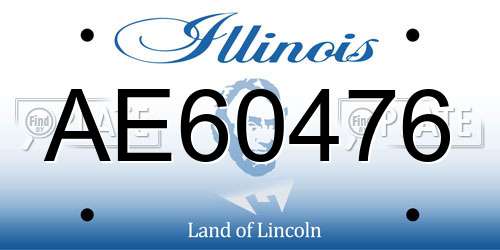 AE60476 Illinois License Plate