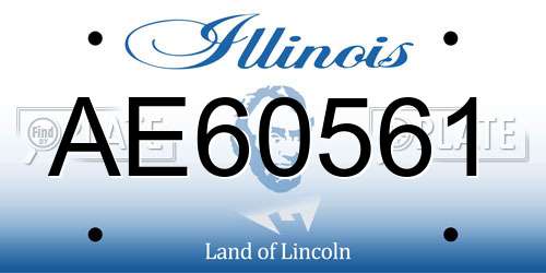 AE60561 Illinois License Plate