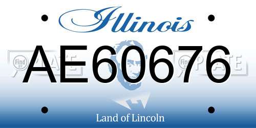 AE60676 Illinois License Plate