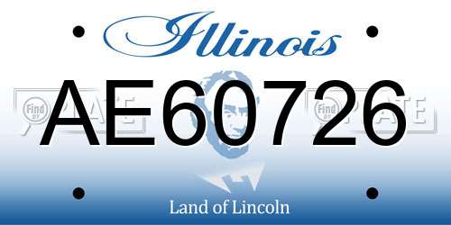 AE60726 Illinois License Plate