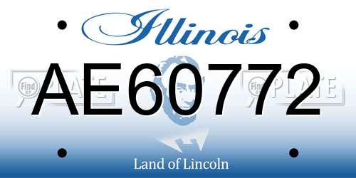 AE60772 Illinois License Plate