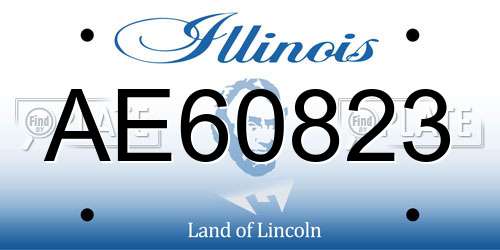 AE60823 Illinois License Plate