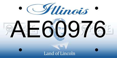 AE60976 Illinois License Plate