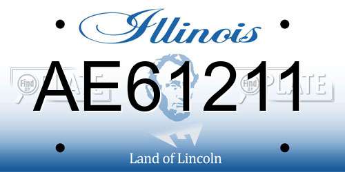 AE61211 Illinois License Plate