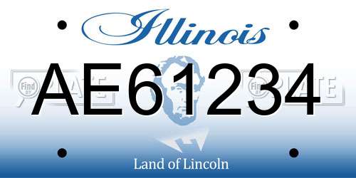 AE61234 Illinois License Plate