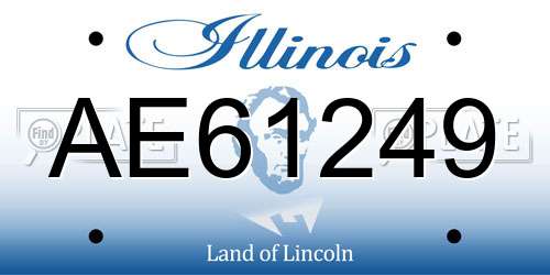 AE61249 Illinois License Plate