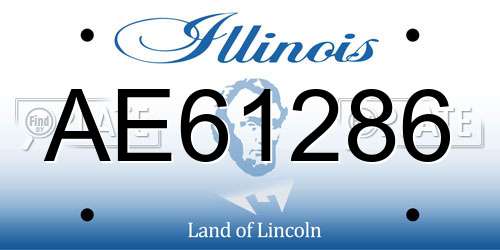 AE61286 Illinois License Plate