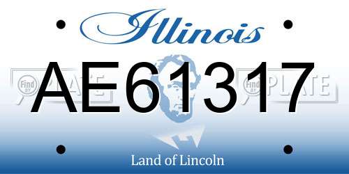 AE61317 Illinois License Plate