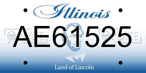 AE61525 Illinois License Plate