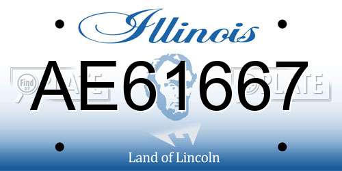 AE61667 Illinois License Plate