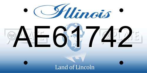 AE61742 Illinois License Plate