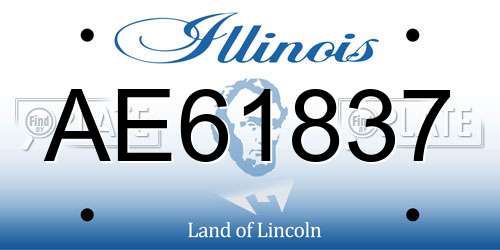 AE61837 Illinois License Plate