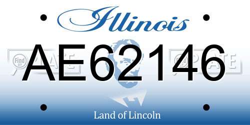 AE62146 Illinois License Plate