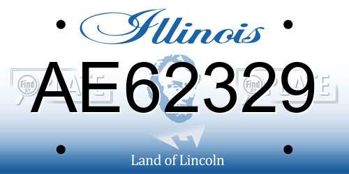 AE62329 Illinois License Plate