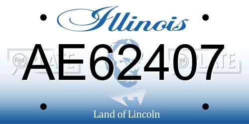 AE62407 Illinois License Plate