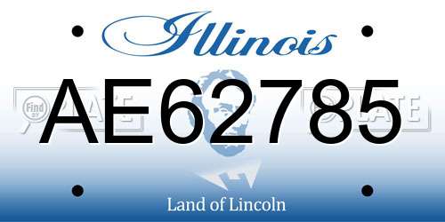 AE62785 Illinois License Plate