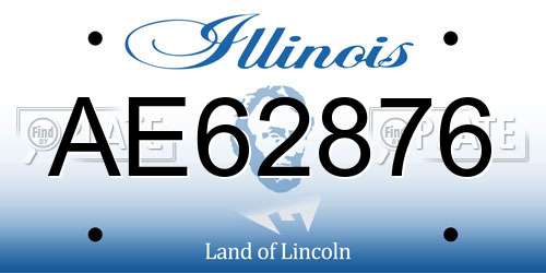 AE62876 Illinois License Plate