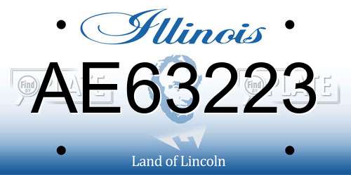 AE63223 Illinois License Plate