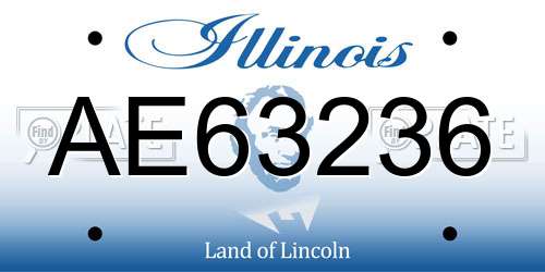 AE63236 Illinois License Plate