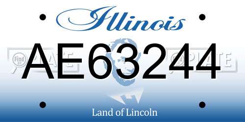 AE63244 Illinois License Plate