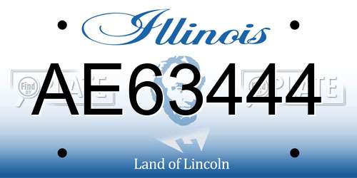 AE63444 Illinois License Plate