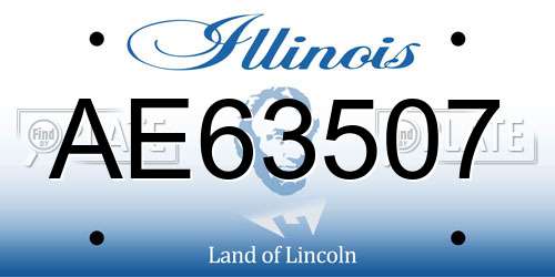 AE63507 Illinois License Plate