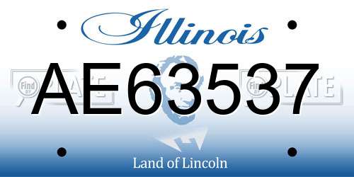 AE63537 Illinois License Plate