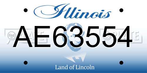 AE63554 Illinois License Plate