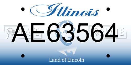 AE63564 Illinois License Plate