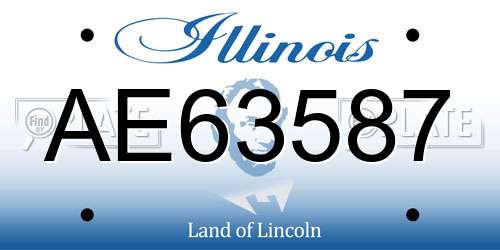 AE63587 Illinois License Plate