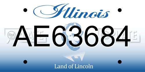 AE63684 Illinois License Plate
