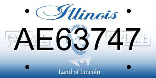 AE63747 Illinois License Plate