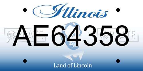 AE64358 Illinois License Plate