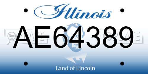 AE64389 Illinois License Plate