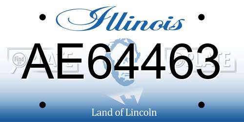 AE64463 Illinois License Plate