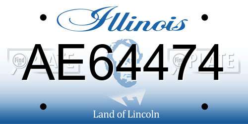 AE64474 Illinois License Plate