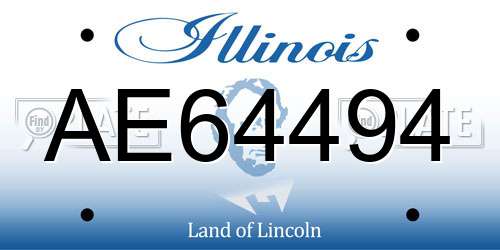 AE64494 Illinois License Plate