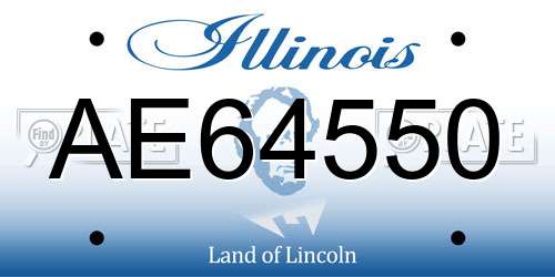 AE64550 Illinois License Plate